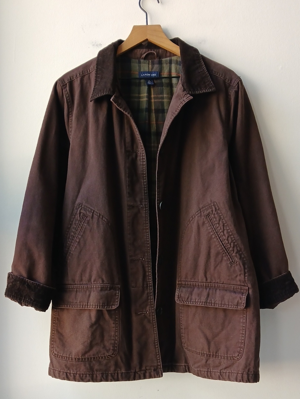 Lands' End Chore Barn Utility Jacket Dark Brown Women's XL